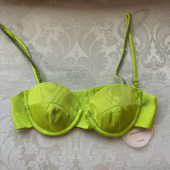 Camila Coelho Crystal Bralette - Apple Green - Picture 4 of 7